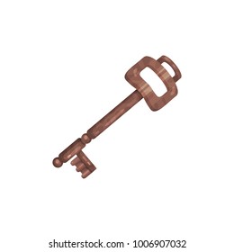 Bronze vintage old key vector Illustration