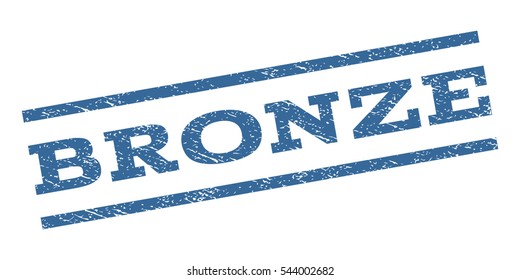 Bronze watermark stamp. Text caption between parallel lines with grunge design style. Rubber seal stamp with dirty texture. Vector cobalt blue color ink imprint on a white background.