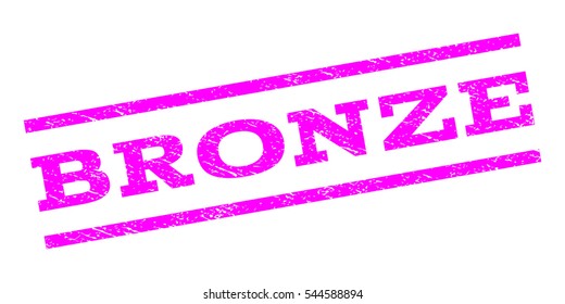 Bronze watermark stamp. Text tag between parallel lines with grunge design style. Rubber seal stamp with scratched texture. Vector magenta color ink imprint on a white background.