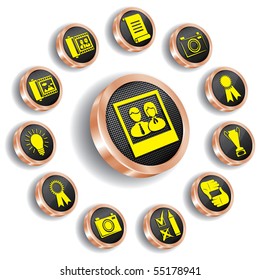 bronze web icon set (vector, CMYK)