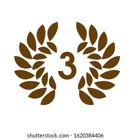 Bronze winged laurel wreath logo