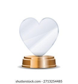 Trofeo ganador de bronce con cuerpo brillante transparente, reflejos brillantes y emblema de corona de laurel tallado ideal para pósters de ceremonia, éxitos de competencia y proyectos de diseño con temática de victoria
