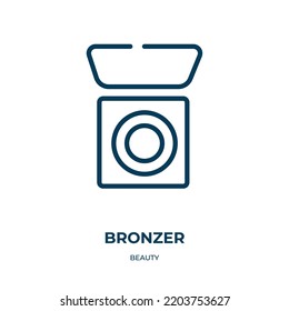 Bronzer icon. Linear vector illustration from beauty collection. Outline bronzer icon vector. Thin line symbol for use on web and mobile apps, logo, print media.