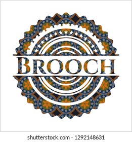 Brooch arabic emblem background. Arabesque decoration.
