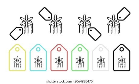 Brooch barrette vector icon in tag set illustration for ui and ux, website or mobile application