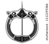 Brooch Fibula. Medieval Viking, Celtic, Germanic traditional decoration, clasp for a cloak, isolated on white, vector illustration