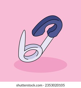 Brooch Free vector cartoon icon illustration.Fashion Design Signs and Texts icon concept isolated . flat cartoon style