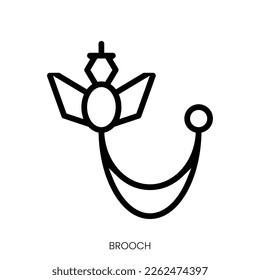 brooch icon. Line Art Style Design Isolated On White Background