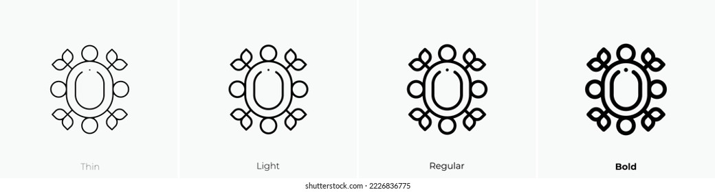 brooch icon. Thin, Light Regular And Bold style design isolated on white background
