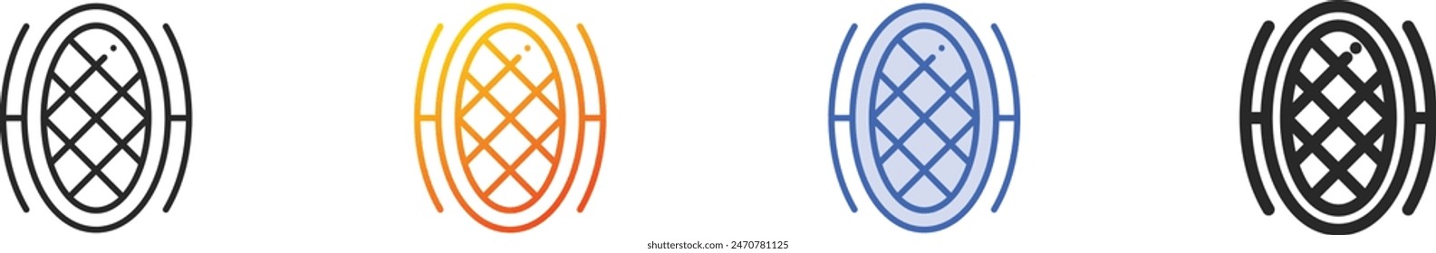 brooch icon.Thin Linear, Gradient, Blue Stroke and bold Style Design Isolated On White Background