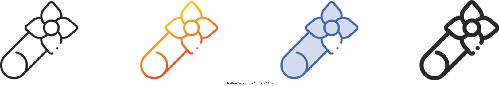 brooch icon.Thin Linear, Gradient, Blue Stroke and bold Style Design Isolated On White Background