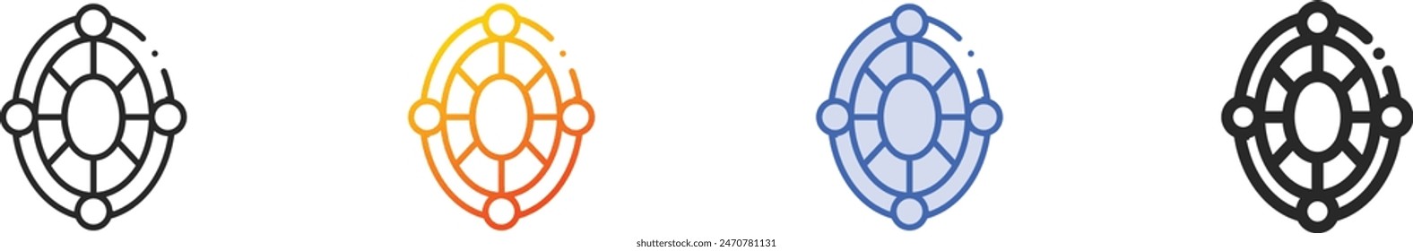 brooch icon.Thin Linear, Gradient, Blue Stroke and bold Style Design Isolated On White Background