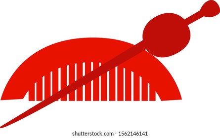 Brooch, illustration, vector on white background.