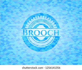 Brooch realistic light blue mosaic emblem