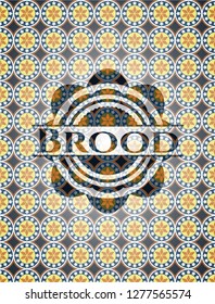 Brood arabic style emblem. Arabesque decoration.