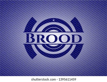 Brood emblem with jean background. Vector Illustration. Detailed.