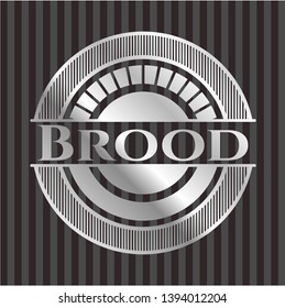 Brood silvery emblem or badge. Vector Illustration. Mosaic.