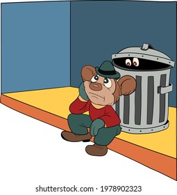 brooding cartoon mouse perfect for design project