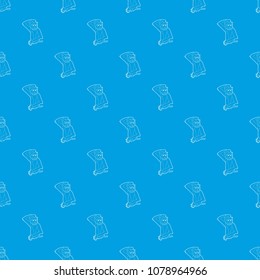 Brooding monkey pattern vector seamless blue repeat for any use