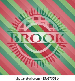 Brook christmas emblem background. Vector Illustration. Detailed.