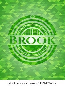 Brook Green Emblem. Mosaic Background. Vector Illustration. Detailed. 