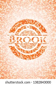 Brook orange mosaic emblem. Vector Illustration. Detailed.