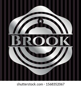 Brook silver badge or emblem. Vector Illustration. Mosaic.
