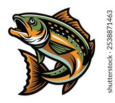 Brook trout logo icon silhouette