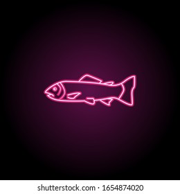 Brook trout neon icon. Simple thin line, outline vector of fish icons for ui and ux, website or mobile application