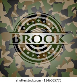Brook written on a camo texture