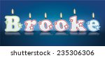 BROOKE written with burning candles - vector illustration