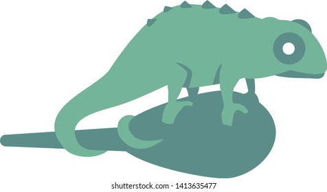 Brookesia - Small lizard chameleon sitting on match. vector  illustration