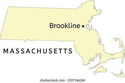 Brookline Town Location On Massachusetts Map