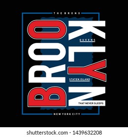 Brookly typography t shirt design vector illustration