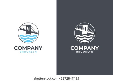 Brooklyin bridge logo design vector