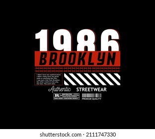 Brooklyn 1986 Aesthetic Graphic Design for T shirt Street Wear and Urban Style