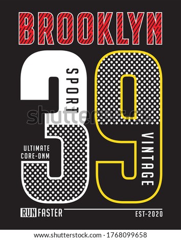 brooklyn 39 typography for print t shirt 