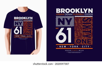 brooklyn 61,stylish typography slogan.Abstract design with lines style. Vector illustration for print tee shirt,poster and more.
