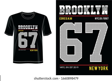 brooklyn 67 typography for print t shirt 