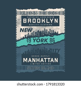 brooklyn abstract graphic typography vector t shirt design