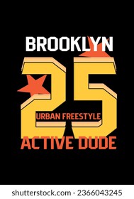 brooklyn active dude,t-shirt vector fashion design