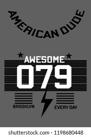 brooklyn american dude,t-shirt design