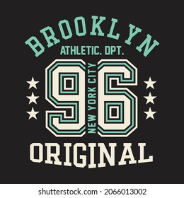 Brooklyn athletic dept typography t shirt design