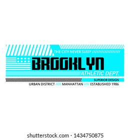 Brooklyn athletic graphic design,vector typography artistic line concept,trendy t shirt print,illustration,art,letter style,beauty