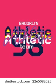 brooklyn athletic team,t-shirt design varisty fashion vector