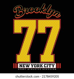 brooklyn athletic tee lettering typography graphic design for print t shirt illustration vector art