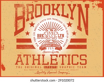brooklyn athletic t-shirt graphic