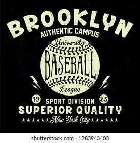 Brooklyn authentic campus, sport division typography, t-shirt graphics, vectors