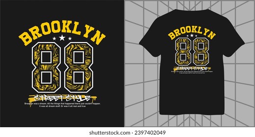 brooklyn authentic style typography slogan, modern and stylish. abstract design vector illustration for print tee shirt, streetwear and etc