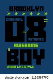 brooklyn awesome boy,t-shirt design